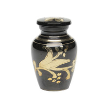 Load image into Gallery viewer, Classic Black &amp; Golden Brass Hand-Etched Keepsake Urn