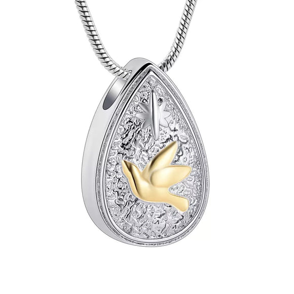 Dove Teardrop Cremation Pendant