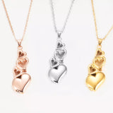 Stacked Hearts Cremation Pendant