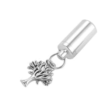 Load image into Gallery viewer, Cylinder Cremation Pendant Tree or Heart