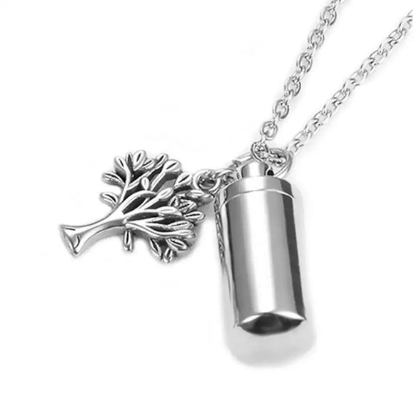 Tree of Life Charm with Cylinder Cremation Pendant